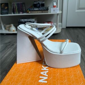 Naked Wolfe - Angel Platform Sandals/Heels - White